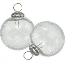 Bolas de árbol de navidad, bolas de navidad transparentes Ø7.5cm 3pcs