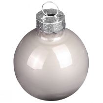 Artículo Bolas de árbol de Navidad de cristal verde nácar gris Ø5cm 24 piezas