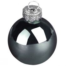 Artículo Bolas de árbol de Navidad de cristal verde nácar gris Ø5cm 24 piezas