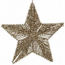 Adornos para árboles de Navidad, adornos de Adviento, colgantes de estrella dorados L30cm 4 piezas