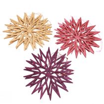 Artículo Adornos para árbol de Navidad, copos de nieve, decoración de madera, estilo escandinavo, 15 cm, 8 piezas