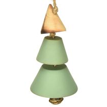 Artículo Adornos para árbol de Navidad, abeto para colgar, verde navideño/natural, 10 cm de alto y 24 cm de largo, 4 unidades.