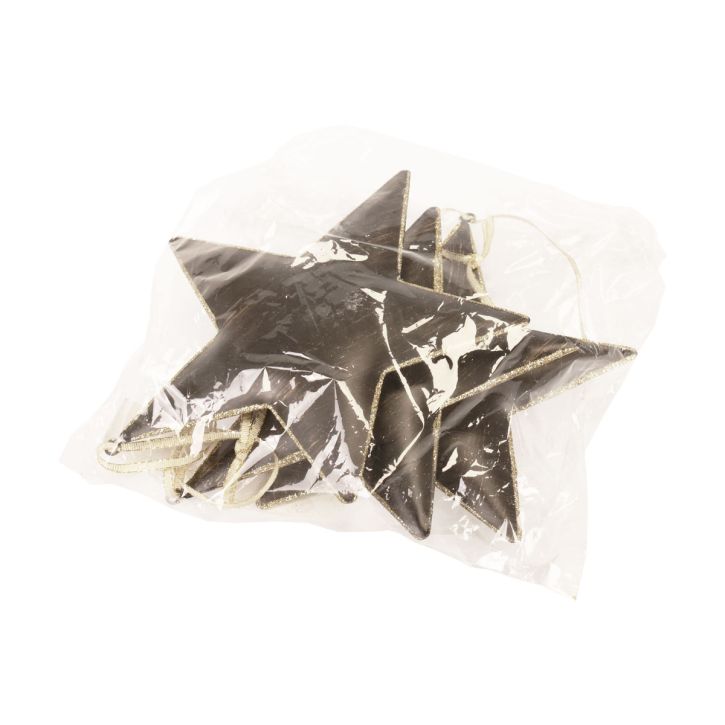 Artículo Decoración del árbol de Navidad decoración estrella metal negro oro Ø15cm 3 piezas