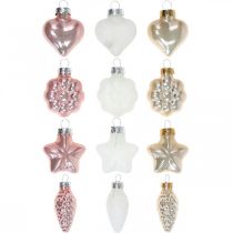 Artículo Adornos para árboles de Navidad de cristal Adornos para árboles de Navidad pastel 12 piezas