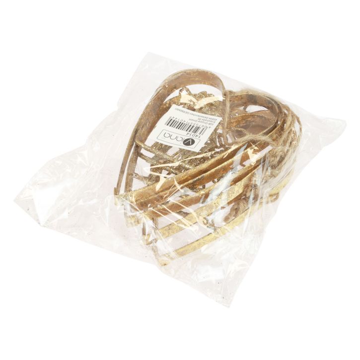 Artículo Decoraciones para árboles de Navidad corazón corazones de metal decoración dorado 12cm 6 piezas