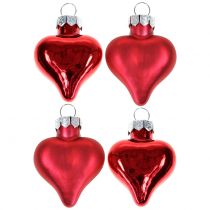 Artículo Adornos para árboles de Navidad corazones rojos 3cm 22 piezas