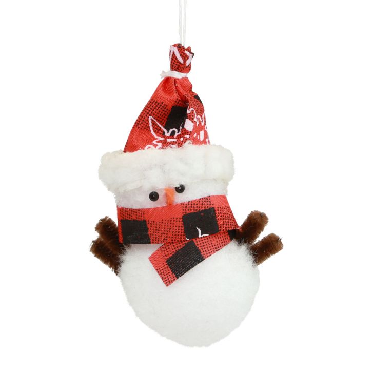 Artículo Adornos para árboles de Navidad muñeco de nieve con sombrero H9cm 4 piezas