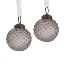 Adornos para árboles de Navidad decoración de vidrio vintage azul gris Ø5cm 9ud