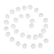 Decoración del árbol de Navidad guirnalda de bolas de nieve decoración blanca 185cm