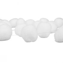 Decoración del árbol de Navidad guirnalda de bolas de nieve decoración blanca 185cm