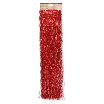 Decoración para árbol de Navidad Navidad, oropel ondulado rojo brillante 50cm
