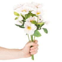 Artículo Ramo de rosas artificiales de Navidad, ramo navideño, 35 cm, 6 unidades