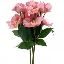 Rosa de navidad, rosa de cuaresma, eléboro, plantas artificiales rosa L34cm 4pcs