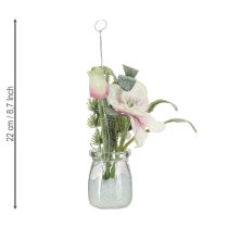 Artículo Rosa navideña artificial en cristal flores artificiales para colgar H22cm