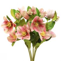 Artículo Elegante ramo de rosas navideñas rosa – 35 cm 6 uds.