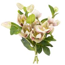 Artículo Adorno floral artificial de rosas navideñas, ramo de 4 piezas de 30 cm.
