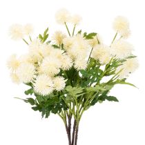 Artículo Flor de crisantemo artificial, ramo blanco crema, rama decorativa, grande 56 cm, 4 piezas
