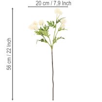 Artículo Flor de crisantemo artificial, ramo blanco crema, rama decorativa, grande 56 cm, 4 piezas