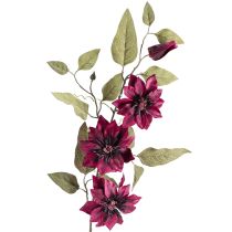 Artículo Clemátide artificial 3 flores flores artificiales Burdeos 81cm 2uds