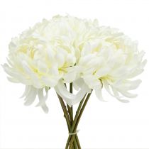 Artículo Ramo de crisantemos decorativo blanco 28cm 6uds