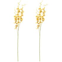 Artículo Orquídea Cymbidium artificial como tallo de flor para decoración elegante, 95 cm, 2 piezas