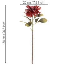 Artículo Flor de dalia artificial con tallo largo, 68 cm.