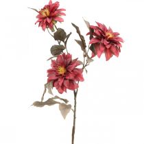 Artículo Flor artificial dalia roja, flor de seda otoño 72cm Ø9/11cm