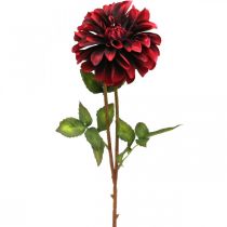 Flor artificial dalia flor de seda roja otoño 78cm Ø3 / 15cm