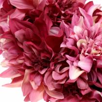 Guirnalda de flores dalia rosa vieja, malva Ø42cm