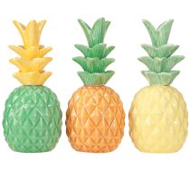 Artículo Piña decorativa de cerámica colorida decoración de cerámica surtida 17cm 3 piezas