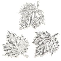 Artículo Hojas decorativas de seda 5cm plata 60uds