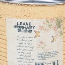 Artículo Lata decorativa, albaricoque, maceta de metal, decoración de verano, Ø15,5 cm H15 cm