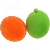 Artículo Huevos decorativos flocados de colores 4cm 18 piezas