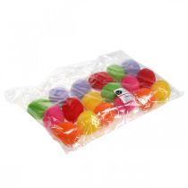 Artículo Huevos decorativos flocados de colores 4cm 18 piezas
