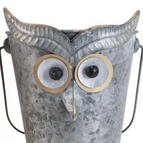 Artículo Jardinera decorativa tipo búho zinc con asa Ø15/19cm juego de 2
