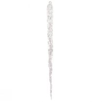 Artículo Carámbanos decorativos para colgar decoración de invierno transparente 28,5 cm 3 piezas
