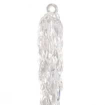 Artículo Carámbanos decorativos para colgar decoración de invierno transparente 28,5 cm 3 piezas