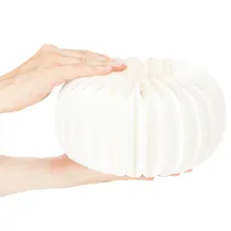 Artículo Anillo de papel de nido de abeja redondo grande con forma de calabaza para flores secas y decoración otoñal, 24 cm, 4 unidades.