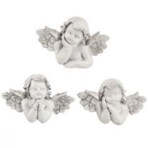 Artículo Ángel decorativo decoración tumba gris poliresina 7,5×5cm 6 piezas