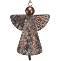Artículo Ángel decorativo campana de metal bronce blanco natural 21x13,5x24cm