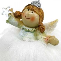 Deco ángel Ángel navideño figura de ángel con estrella H12cm 2pcs