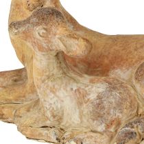 Artículo Figura decorativa de ciervo con cervatillo en fundición de piedra marrón y blanca 20×11×17cm