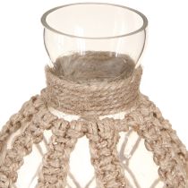 Artículo Jarrón decorativo de macramé de vidrio para botellas Ø10cm H27cm