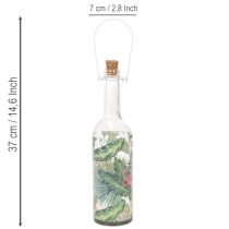 Artículo Botella decorativa con luz LED de flamenco de 37,5 cm, luz blanca cálida, 2 unidades