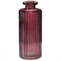 Artículo Mini jarrones retro de vidrio con botellas decorativas Berry H13cm 6 piezas