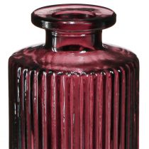 Artículo Mini jarrones retro de vidrio con botellas decorativas Berry H13cm 6 piezas