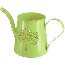 Artículo Regadera decorativa jarra de metal verde diente de león Al.12cm 2 piezas