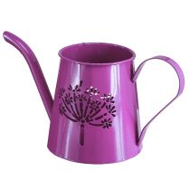 Artículo Regadera decorativa jarra de metal diente de león violeta Al.12cm 2 piezas
