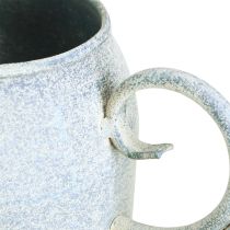 Artículo Regadera Decorativa Vintage Metal Blanco Azul 32x11x18cm Accesorio Decorativo