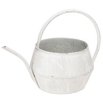 Artículo Regadera decorativa de metal blanco con decoración vintage acanalada Ø25cm